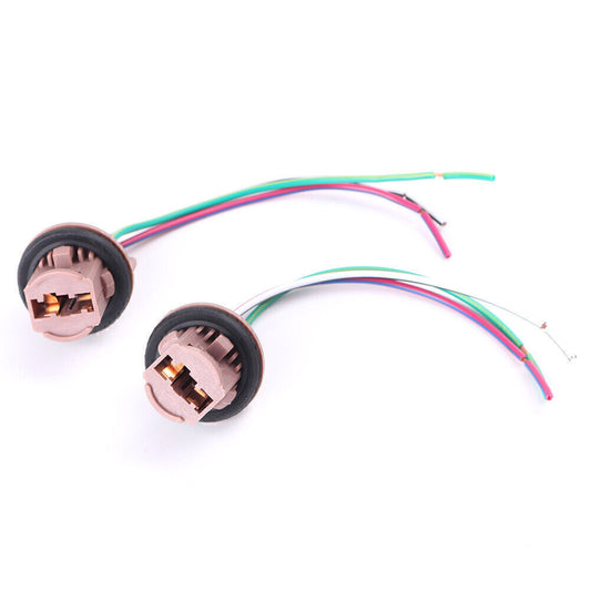 2x T20 LED Bulb Brake Signal Light Sockets Harness Wire For 7440 7441 7443 992A