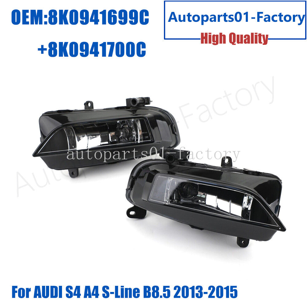 1Pair Front Bumper Mounted Foglight for Audi S4 A4 S-Line B8.5 2013-2015