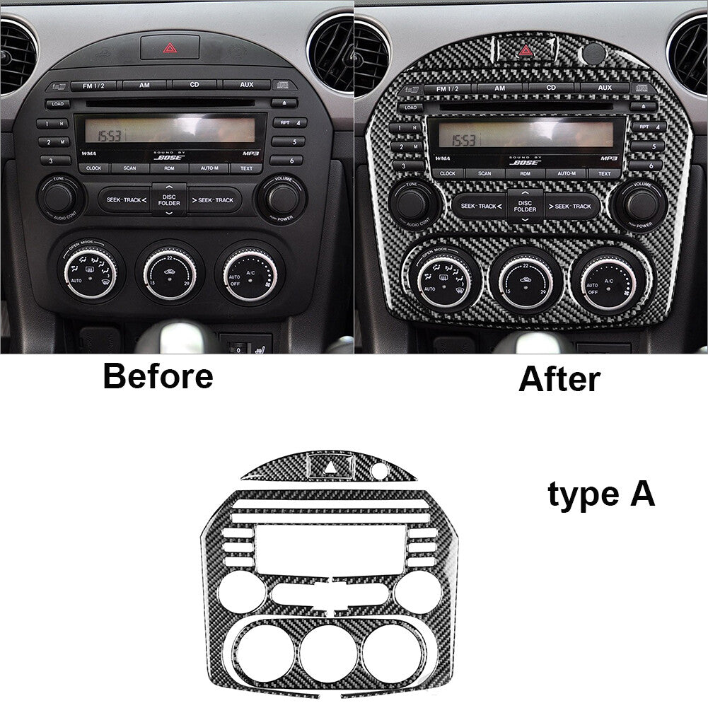3X Carbon Fiber Speedmeter Below Decorative Trim Cover for Honda for Civic Coupe v