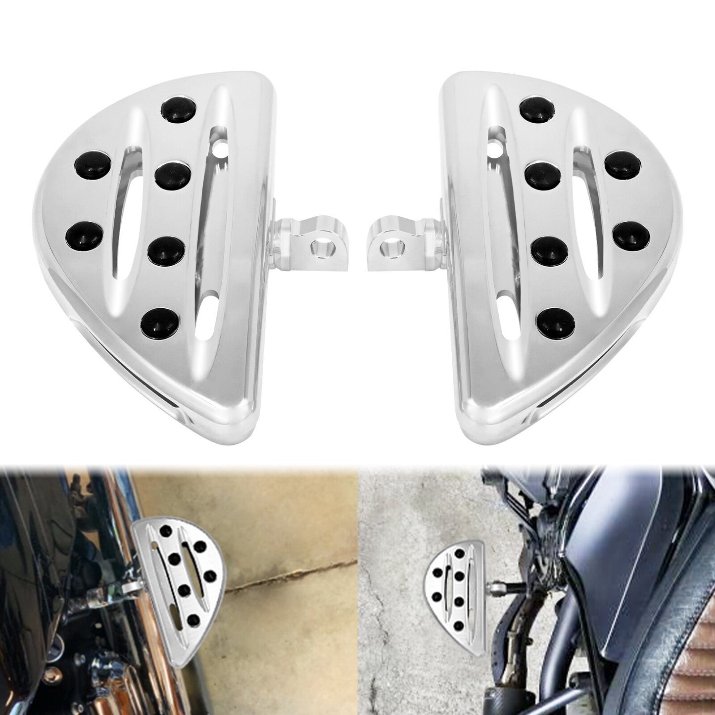 Chrome Passenger Male Mount Floorboards Foot Pegs for Harley Road Electra Glide