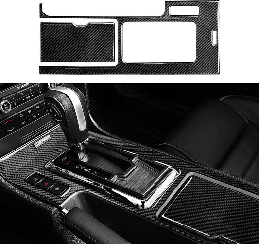 for ford  for Mustang 2009-2013 Carbon Fiber Gear Shift Box Panel Cover Trim 3-PACK