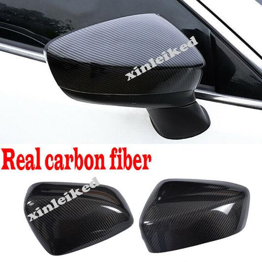 2P Dry Carbon Fiber Side Mirror Cover Rear-view Caps for Mazda 3 Axela 2014-2016