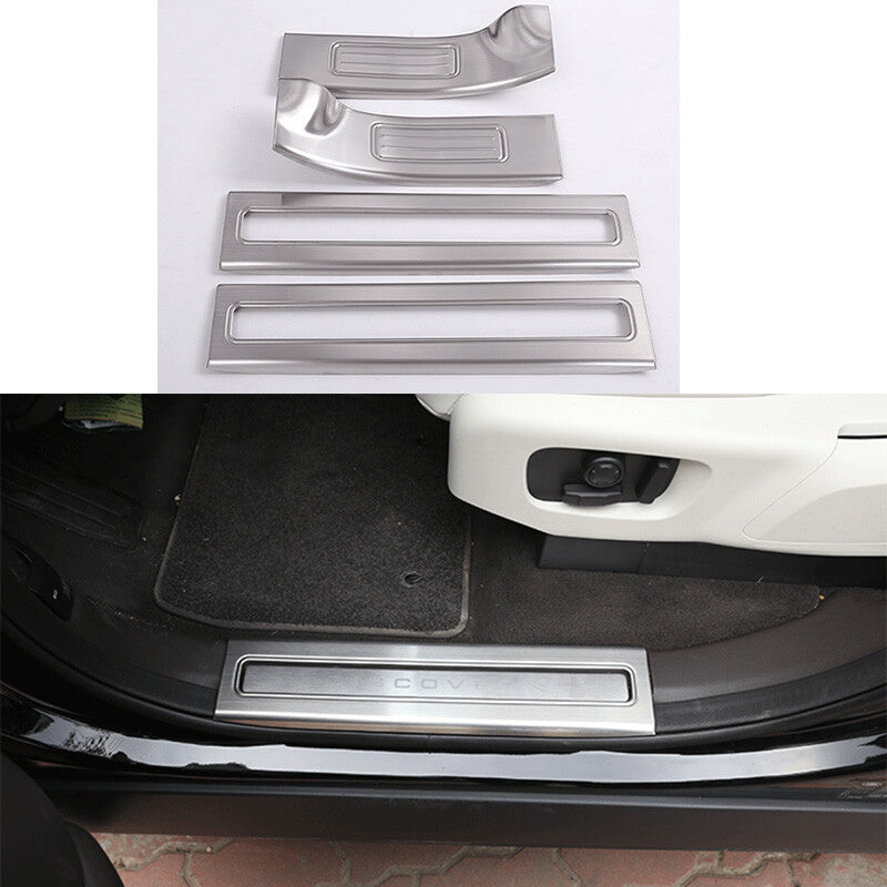Door Sill Scuff Plate for Land Rover Discovery 2017-2023 Protectors Silver Steel