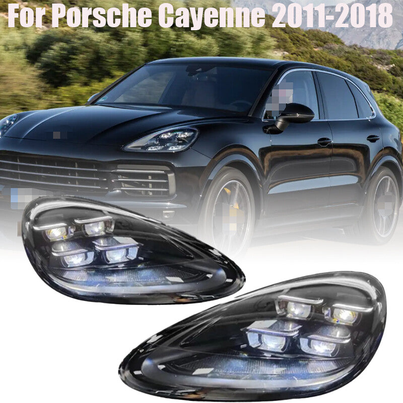 LED Headlight Assembly for Cayenne 2011-2018 Animation Front Lamps Pair n