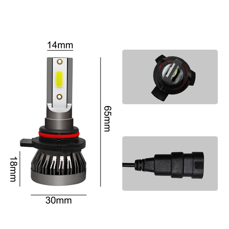 2pcs 9012 LED Car Headlight Bulbs High/Low Beam Kit 80W 6000k White Waterproof n