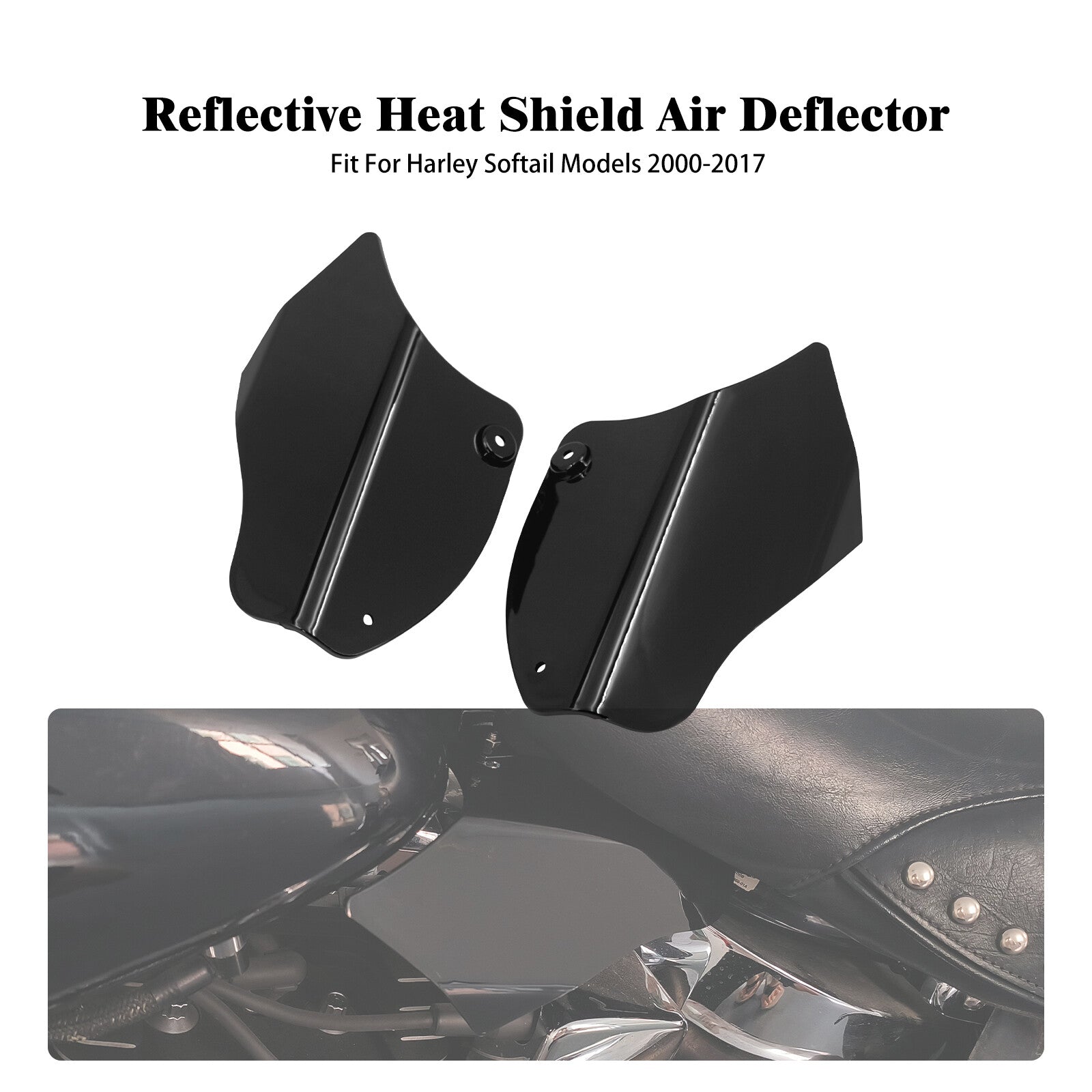 ABS Reflective Saddle Heat Shield Air Deflector for Harley Softail Fay Boy 00-16