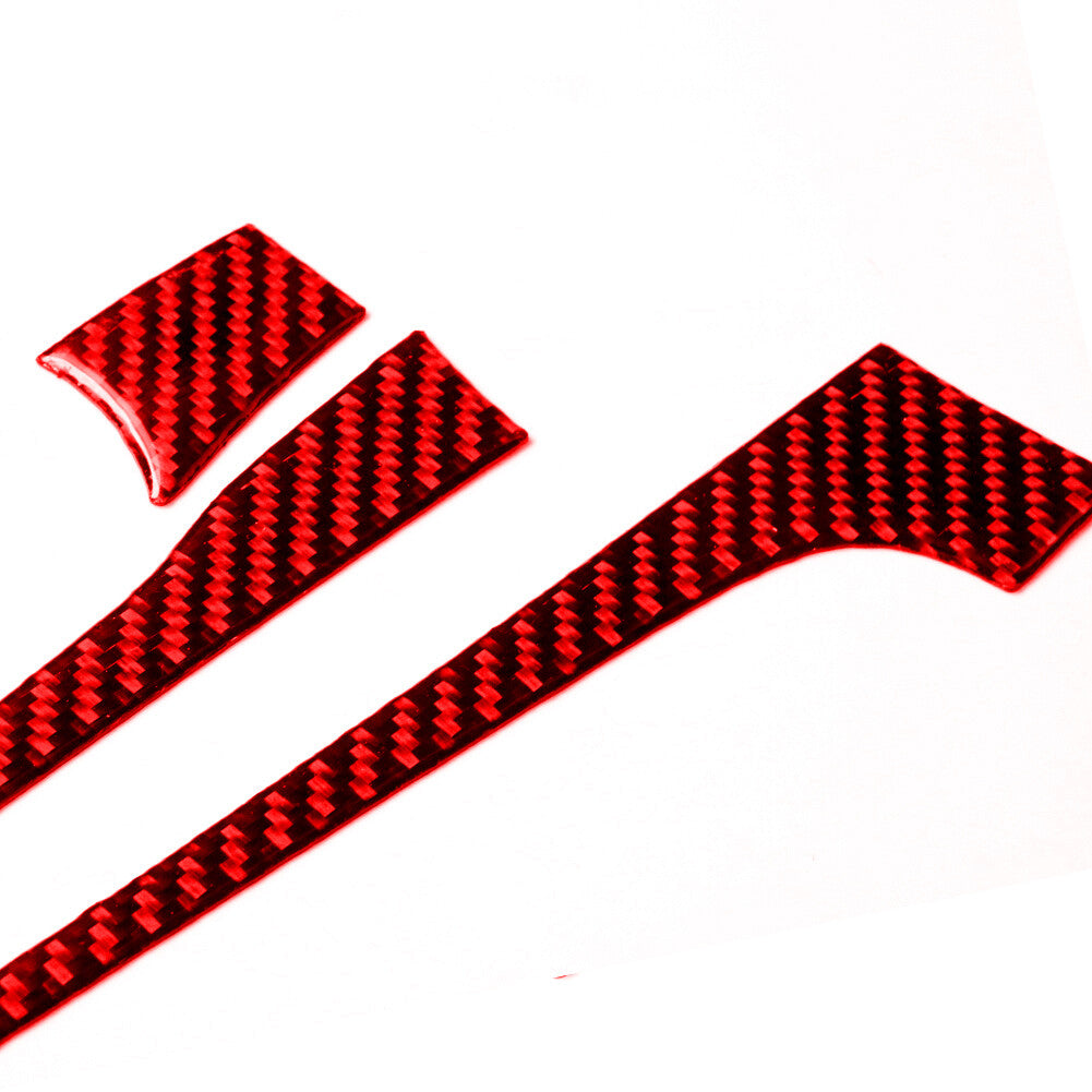 Red Carbon Fiber Manual Gear Shift Panel Trim Sticker for Audi A4 S4 2005-2008 v