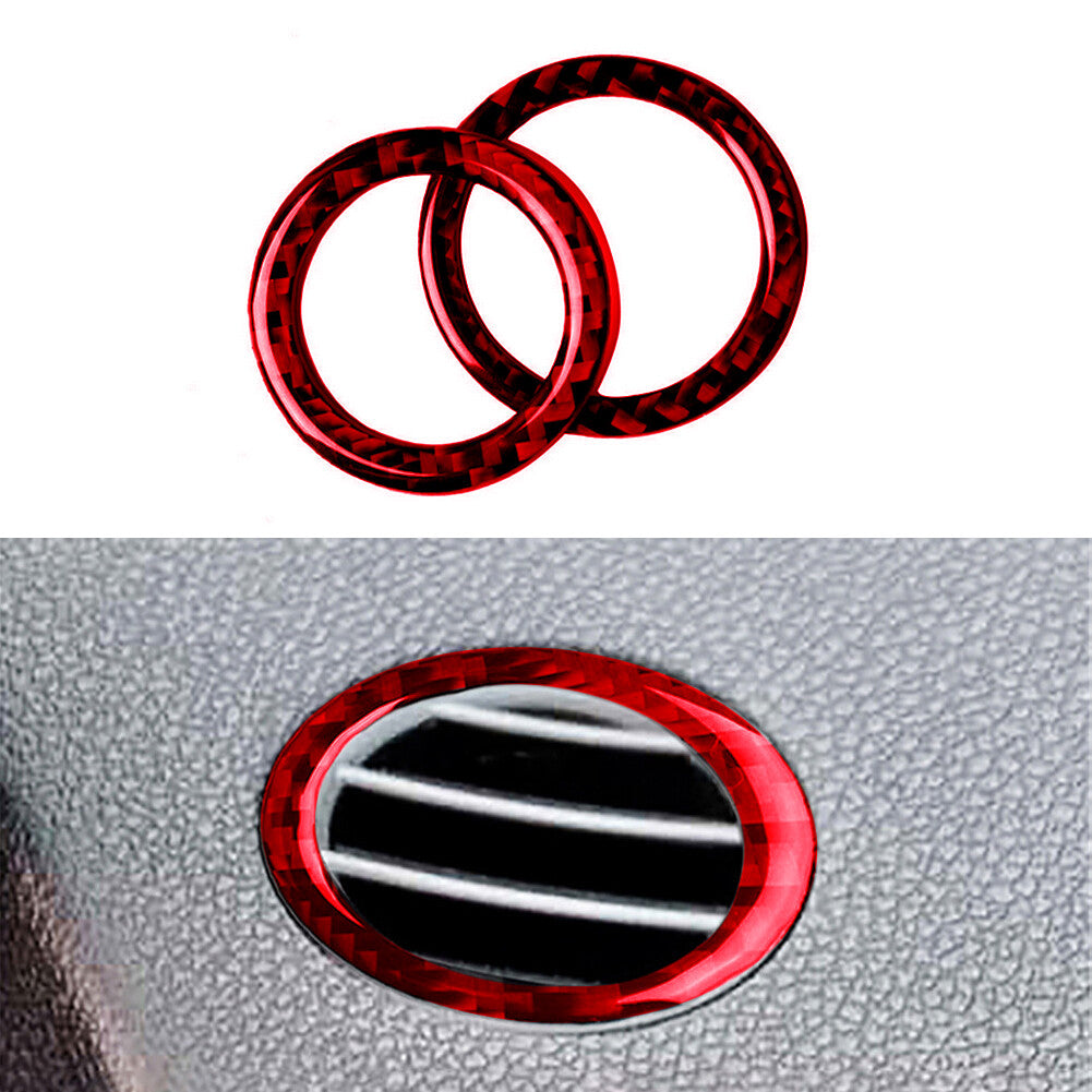 Red Carbon Fiber Vent Outlet Circuit Trim for Mercedes-Benz W204 07-10
