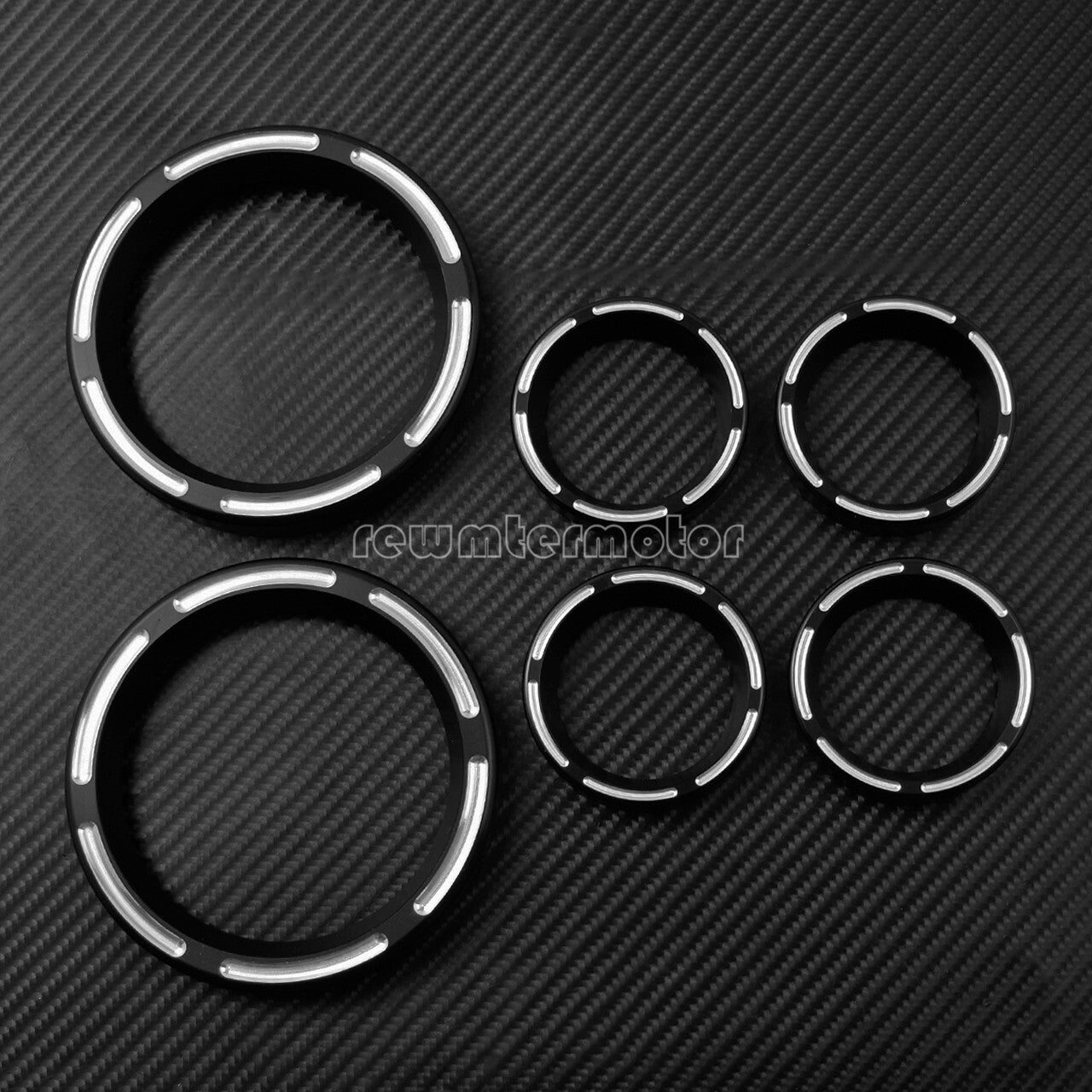 6pcs Speedometer Gauge Burst Bezel Fit for Harley Electra Street Glide 1996-2013 Q