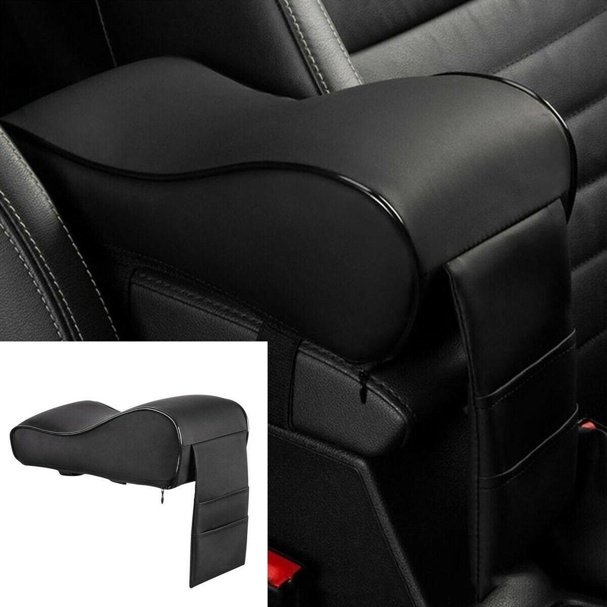 Center console armrest box with storage bag, black, suitable for cars, trucks, SUVs, 1PC- n