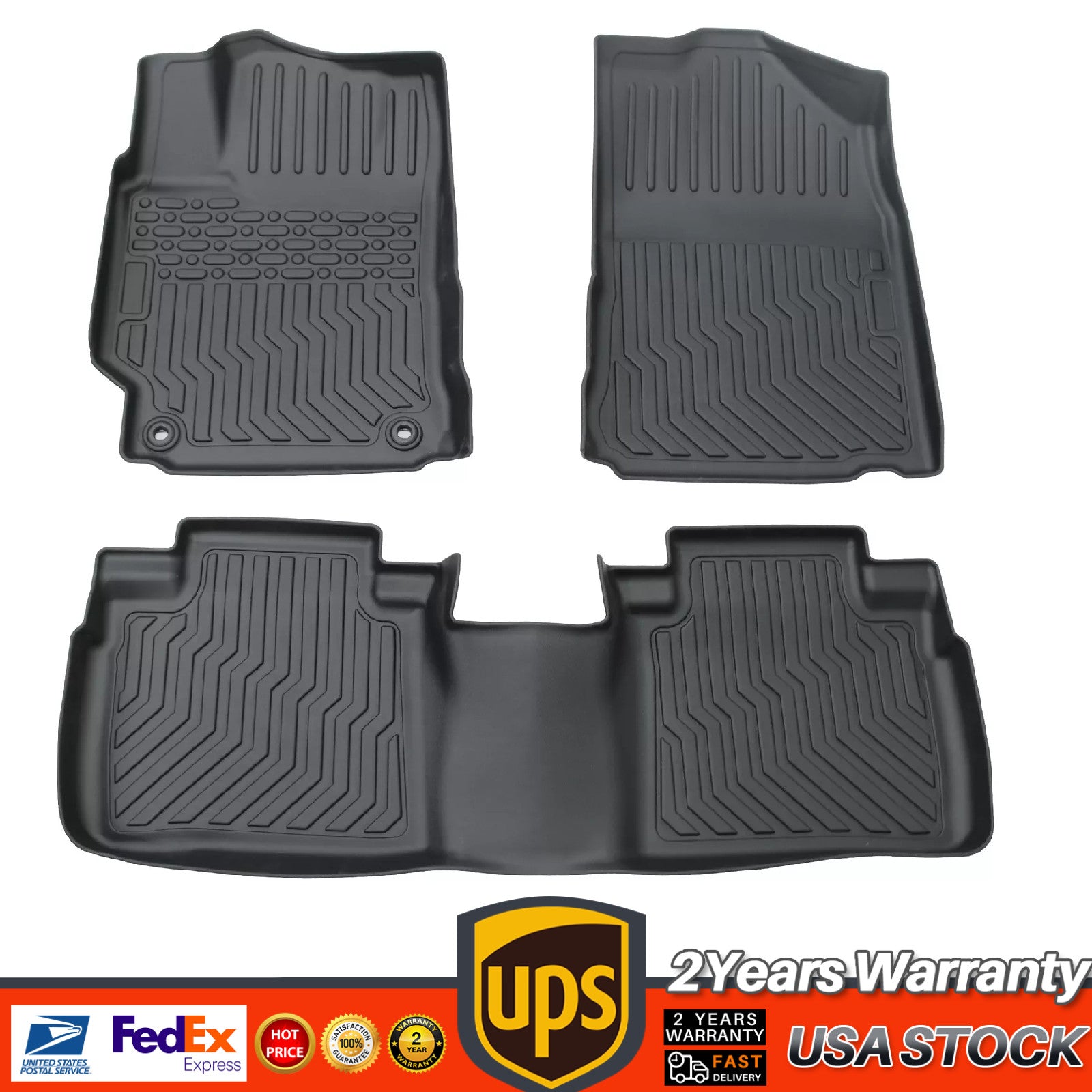 3PC Floor Mats for Toyota for Camry All Weather 2015-2017 3D Molded TPE Car Liners Q
