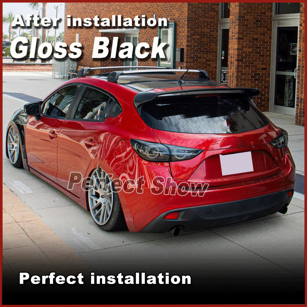 for Mazda 3 Axela Sport Hatchback 2014-17 Rear Roof Spoiler Lip Wing Gloss Black