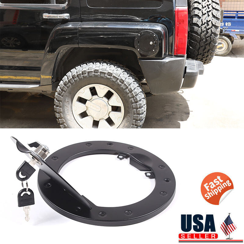 Black locking fuel tank cap - Aluminum for Hummer H3 H3T 2006-10- n