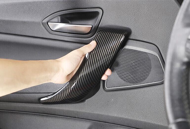 for BMW F20 F21 F22 F23 Carbon Fiber Style Inner Door Armrest Cover Trim 2PCS