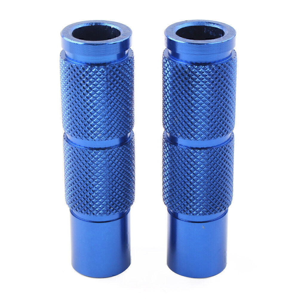 Motorcycle Bike Foot Pegs Footpegs Rear Set Pedals Racing Blue Universal UK