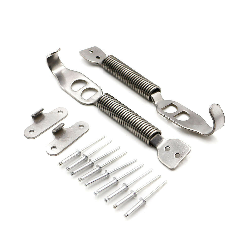 Stainless Steel Car Racing Mount Bonnet Hook Pin Lock Kit Latch Spring Fastener