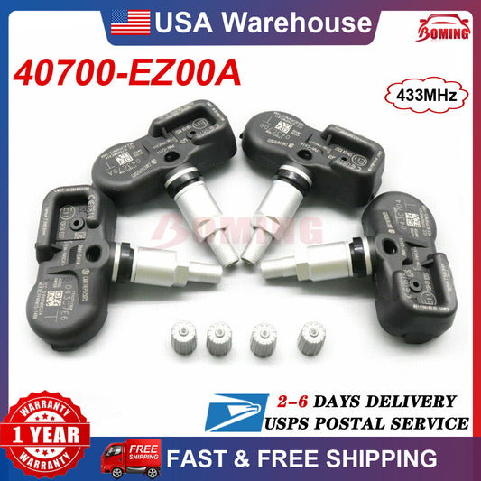 4x NEW TPMS TIRE PRESSURE SENSOR for Nissan Titan XD 2016-21 40700-EZ00A 433Mhz