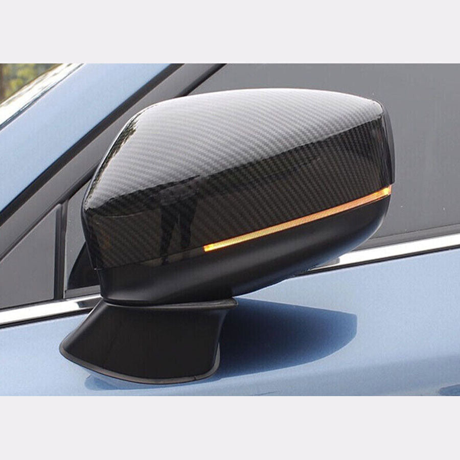 for Mazda CX-5 17-2024 Carbon Fiber Look Exterior Rear View Mirror Cover Trim 2X