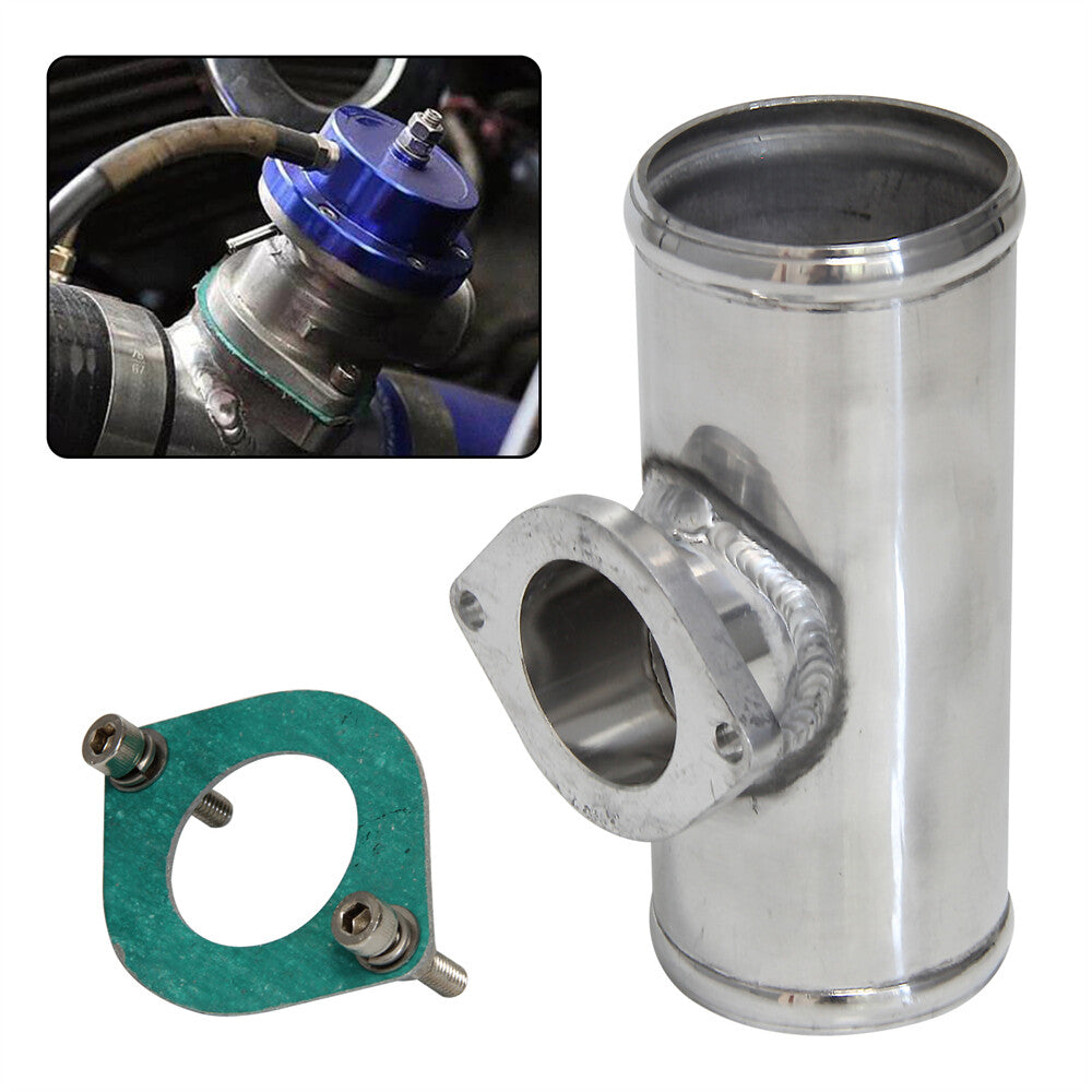 2.5 63mm Turbo Flange Pipe For GD-RS FV RZ BOV Blow Off Valve Adapter Silver