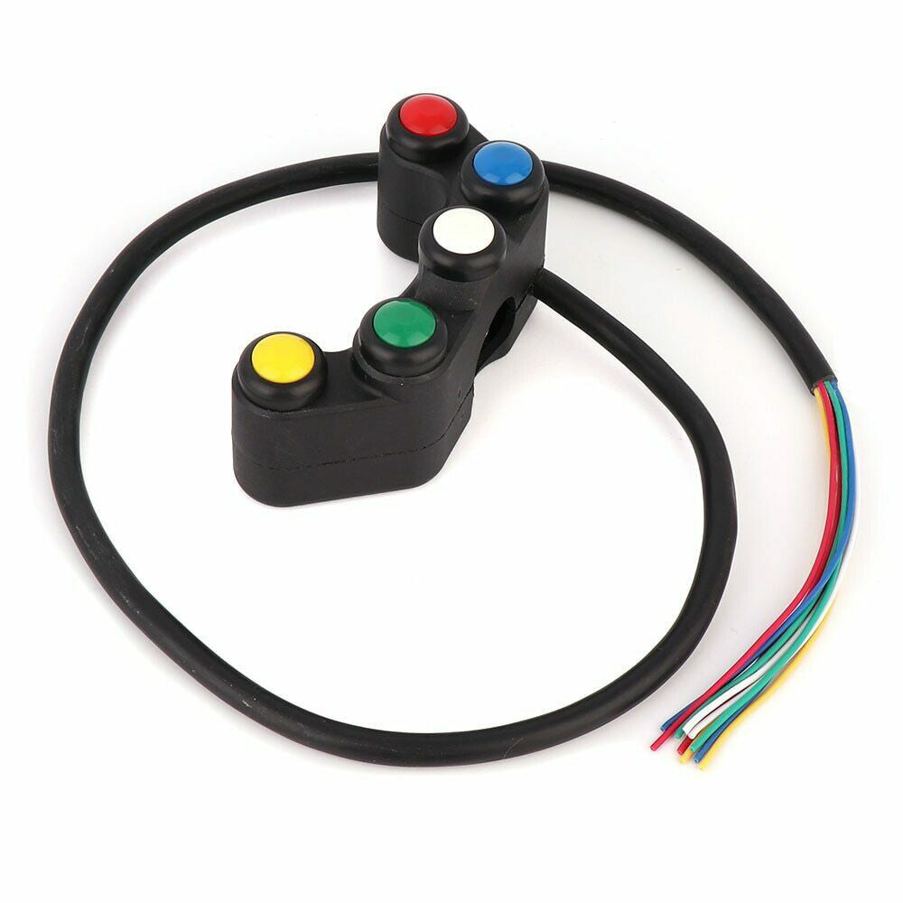 5 Button Array Mount Motorcycle Switch Universal Fits 22mm Diameter Handlebars Q
