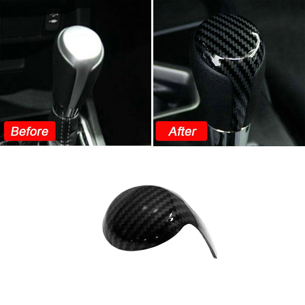 for Toyota for Corolla 14-2019 Carbon Fiber Style Auto Gear Shift Knob Trim Cover 1X