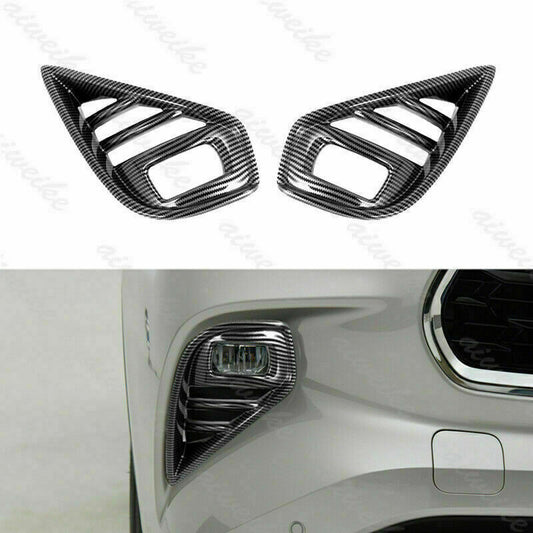 for Toyota Highlander 2020-2023 Carbon Fiber Front Bumper Fog Light Cover Trims