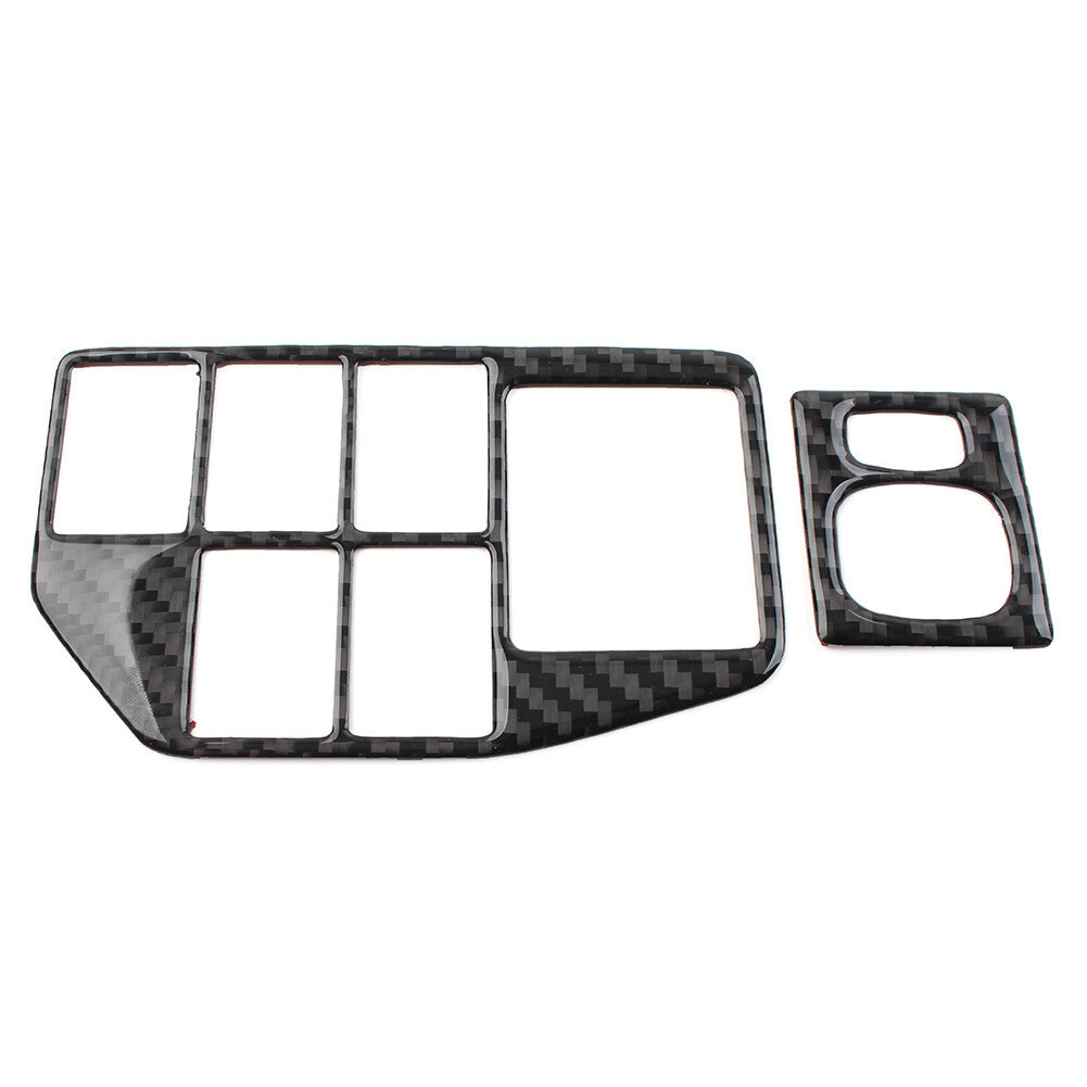 Carbon Black Car Headlight Lamp Switch Button Trim Frame for Toyota Prius 12-15