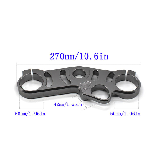 CNC motorcycle three-tree top clamp suitable for GSXR600/GSXR750 GSXR1000 2007-2008 Gray