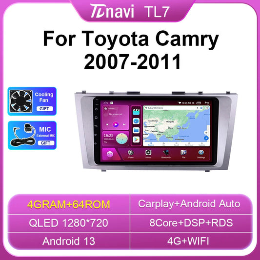 for Toyota for Camry 6 XV 40 2007-2011 Android Car Radio Player Carplay GPS Screen