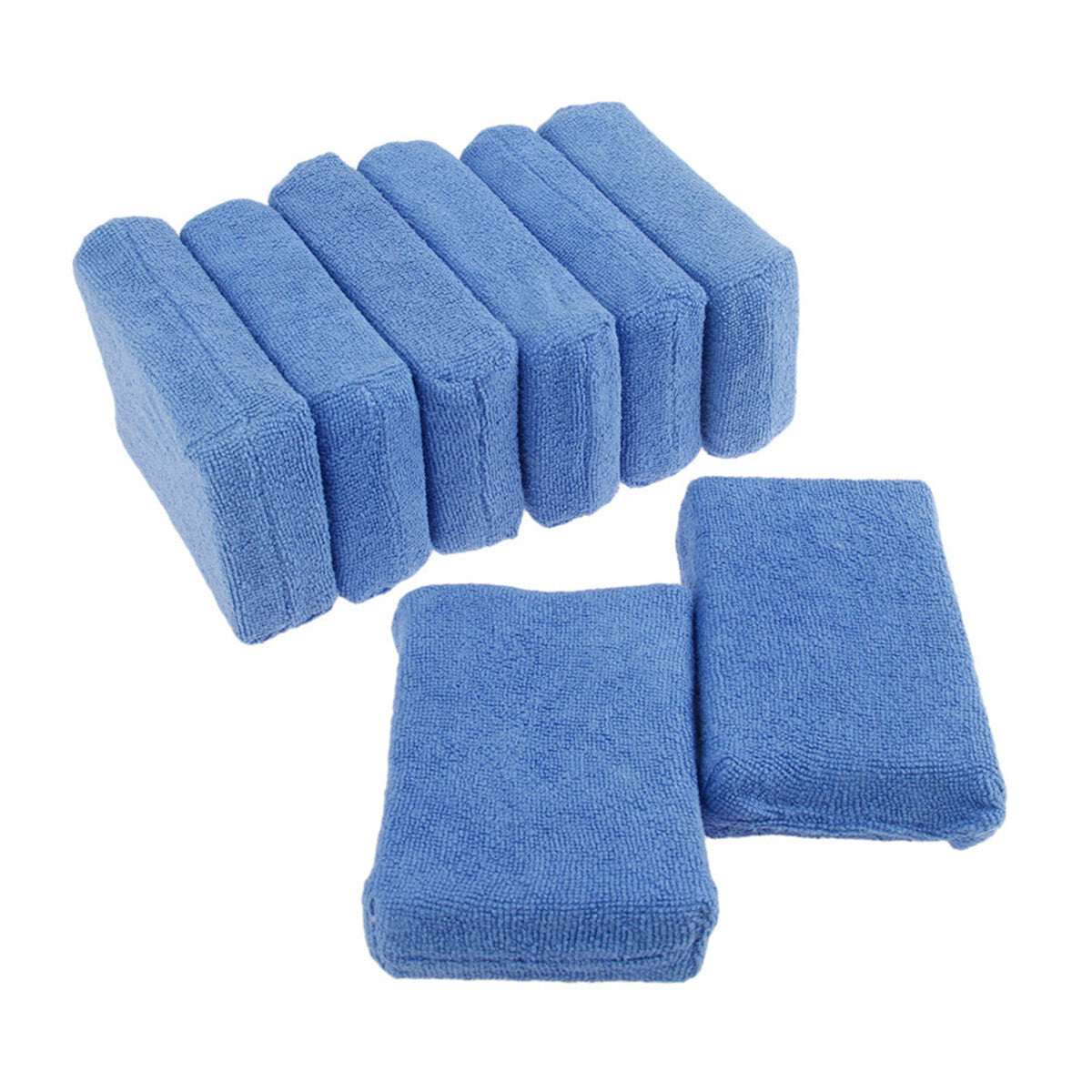 Blue Microfiber Foam Sponge Polish Wax Applicator Car Detailing Cleaning Pad