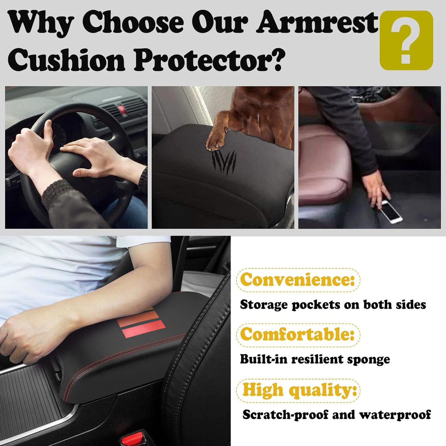 Suitable for 2016-2023 Tacoma TRD pickup leather center console cover and armrest cover. n