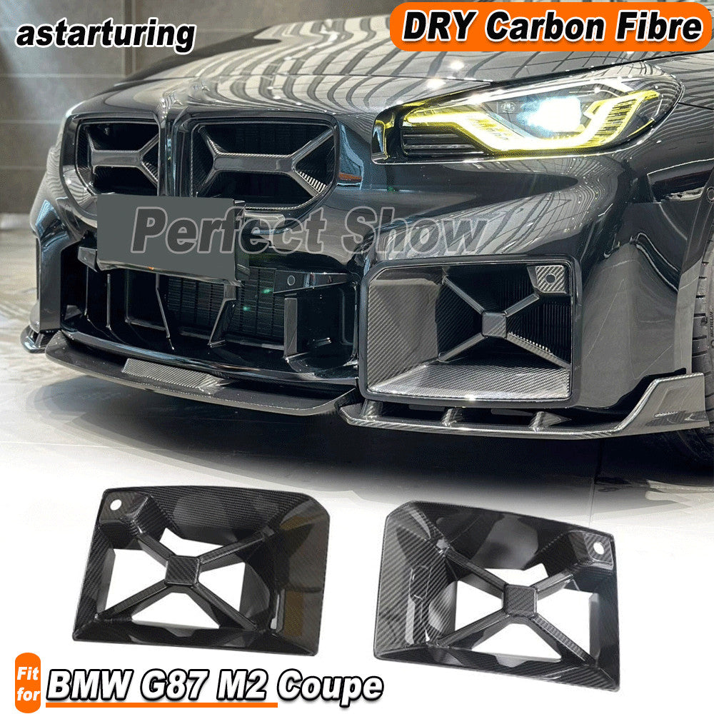 Fit for BMW M2 G87 2022-24 DRY CARBON Front Air Vent Intake Duct Inserts Covers