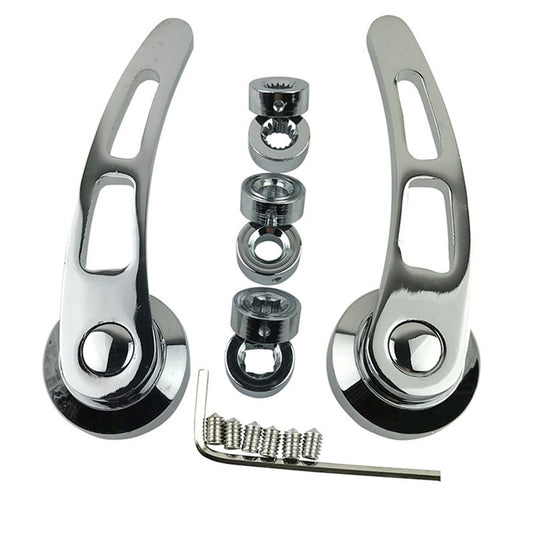 2x Chrome Billet Aluminum 4-1/4 Door Handle Kit For Chevy for Ford for Chrysler for Pontiac Q