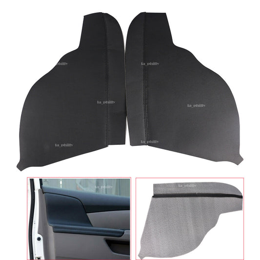 Fits 2011-17 for Honda Odyssey 2Pcs Synthetic Leather Door Armrest Cover Skin Black Q