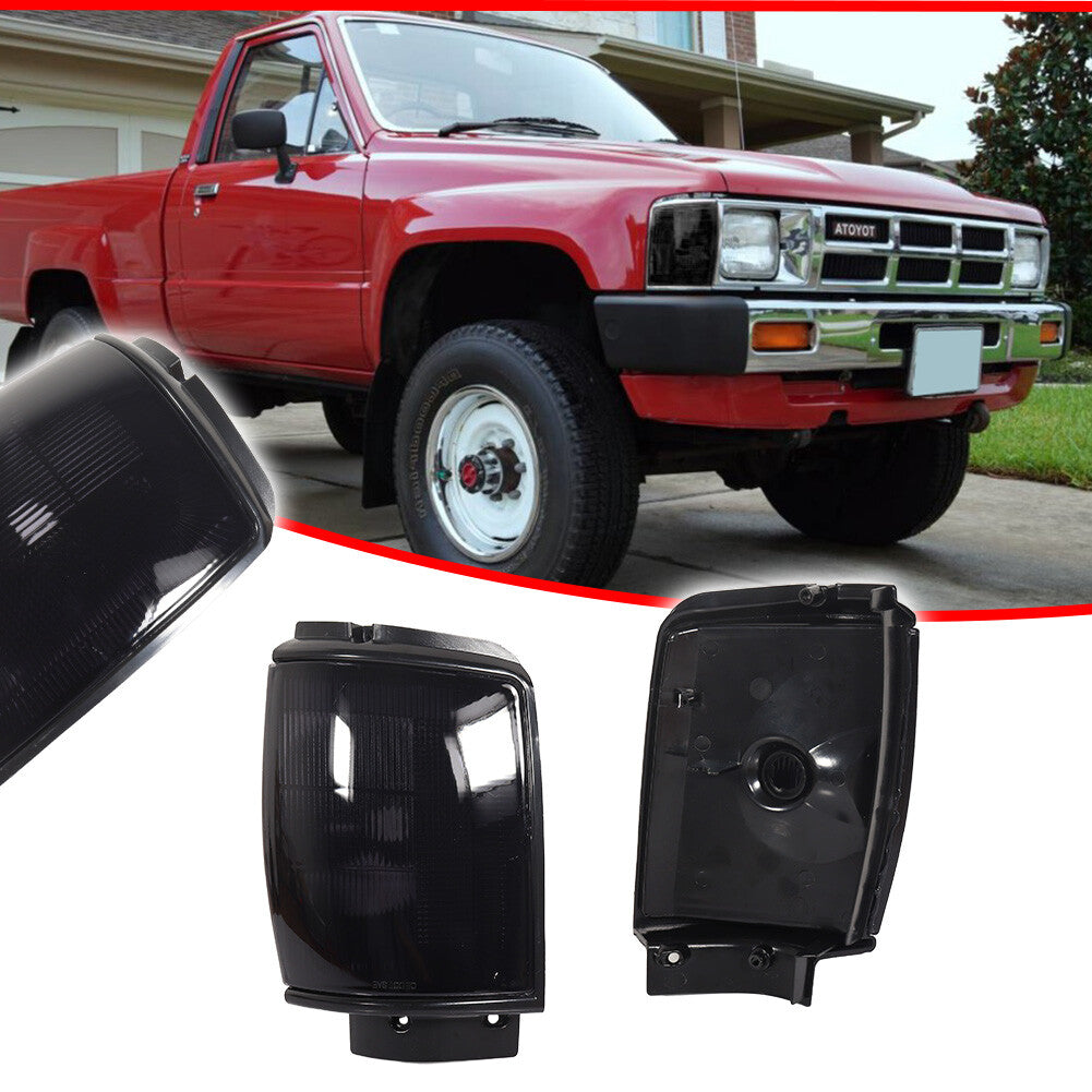 MODIPIM Pair of smoked front corner lights for 1984-1986 for Toyota Pickup & 4Runner Q
