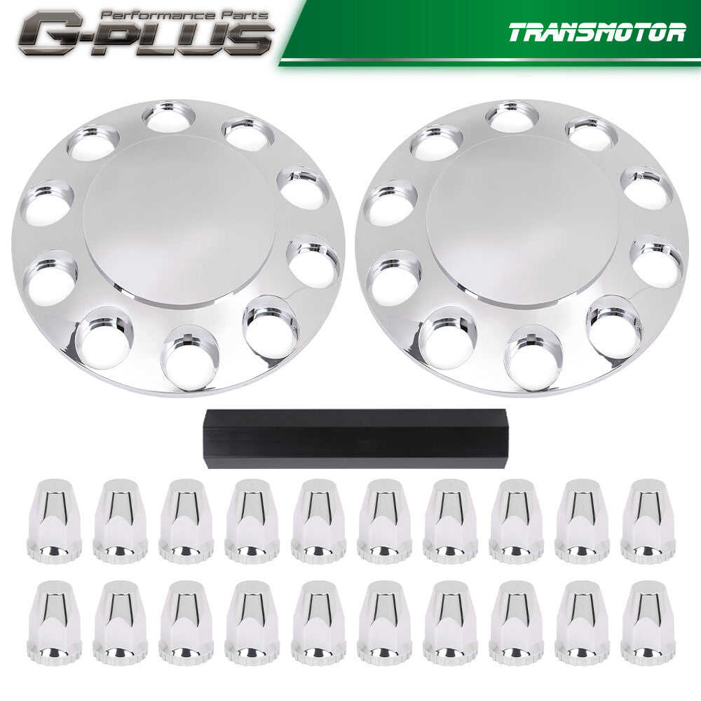 2-Piece Silver 33mm Nut Covers, Wheel Covers, Hub Axles, Semi-Truck Plastic ABS - Brand New