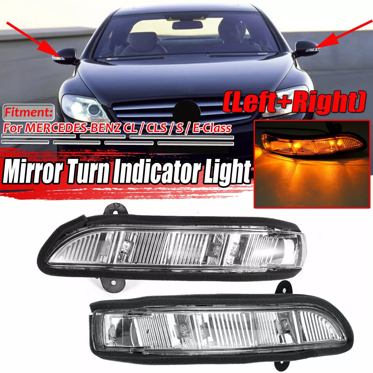 pair of side mirror turn signals are applicable to CLS SE class W216 W221 W211 W219- n
