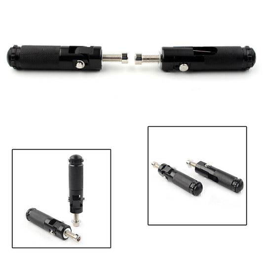 Folding Foot Pegs Footpegs Rear Set Pedals Racing Universal Motorcycle Bike Blk