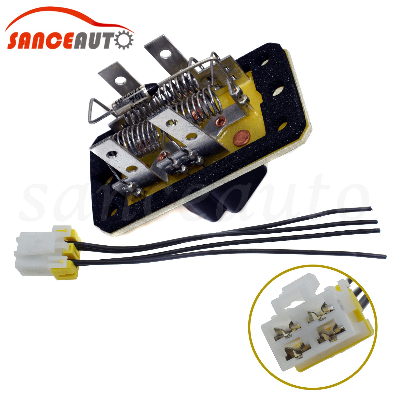 Heater blower motor resistor with connector plug suitable for Escape RU382- n