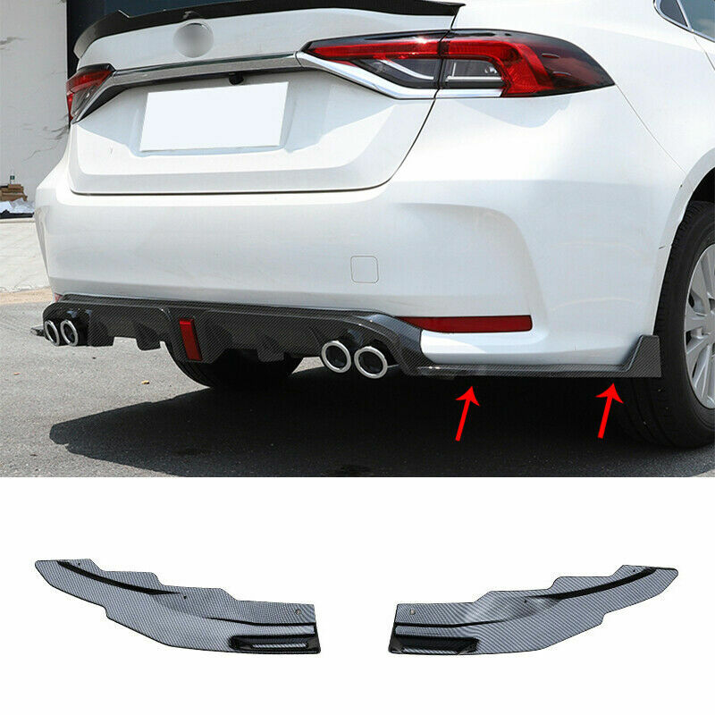 2P for Toyota for Corolla 2019-2023 Carbon Fiber Rear Bumper Lip Side Skirt Splitter