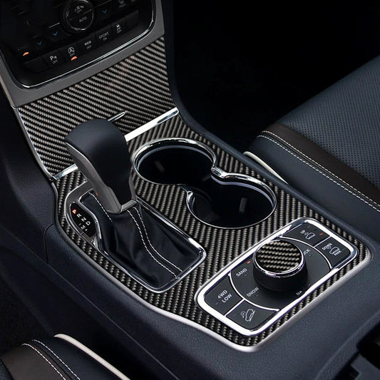 for Jeep Grand Cherokee 2016-2021 Gear Shift Panel Trim Cover Real Carbon Fiber