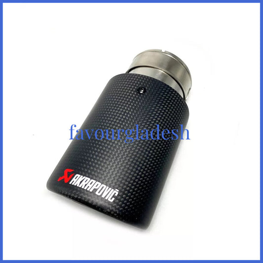 1PCS Universal AKRAPOVIC Exhaust Tip Muffler Pipe Carbon Fiber 51mm-89mm