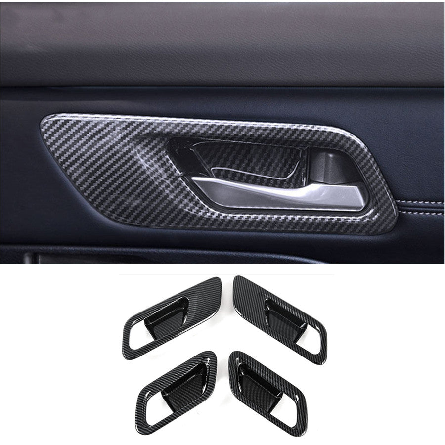 4for Nissan Rogue 2021-2023 Carbon Fiber Interior Door Handle Bowl Cover Trims
