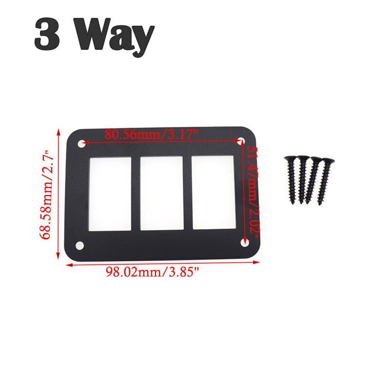 Aluminum 5pcs 3 Gang Rocker Switch Frame Dash Mount Bracket Holder Housing Panel