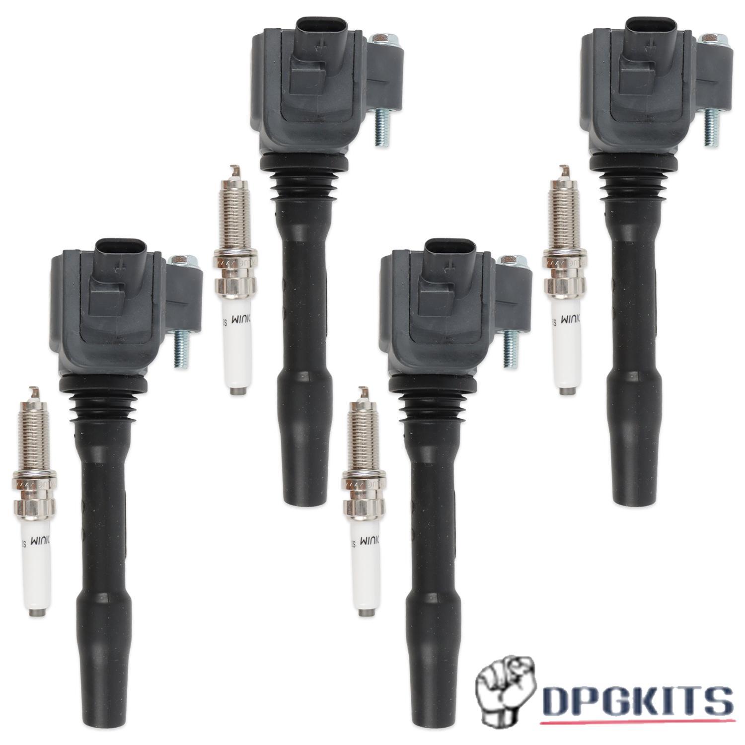 4Pcs Ignition Coil + Iridium Spark Plug for BMW 230i/230i xDrive/430i/430i UF750