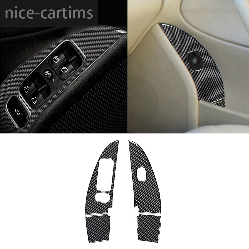 Carbon Fiber Window Lift Switch Button Trim for Mercedes-Benz C Class W203 05-07