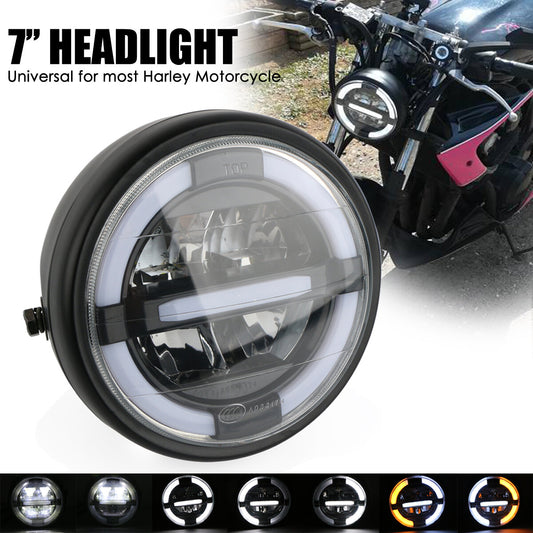 LED headlights for Harley-Davidson motorcycles, 7-inch round motorcycle driving lights (DRL-).