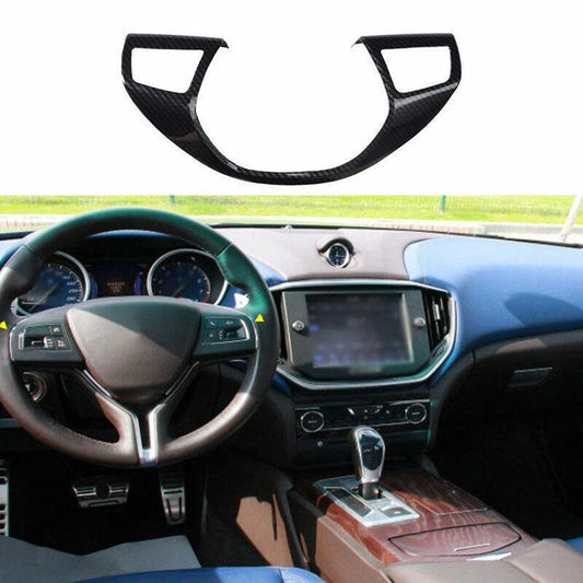 for Maserati Ghibli 2014-21 ABS Carbon Fiber Interior Cover Steering Wheel Trim