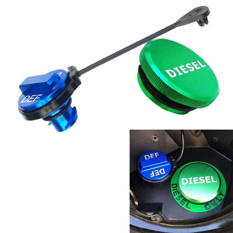 For 13-18 for Dodge for Ram 1500 Diesel Fuel Cap Aluminum Fuel Cap and DEF Cap Kit Q
