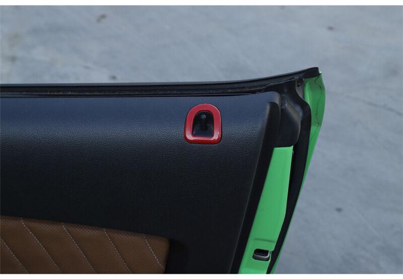 ABS Red Inner Door Bolt Lock Down Cover Trim 2pcs Fit for Ford for Mustang 2009-2014